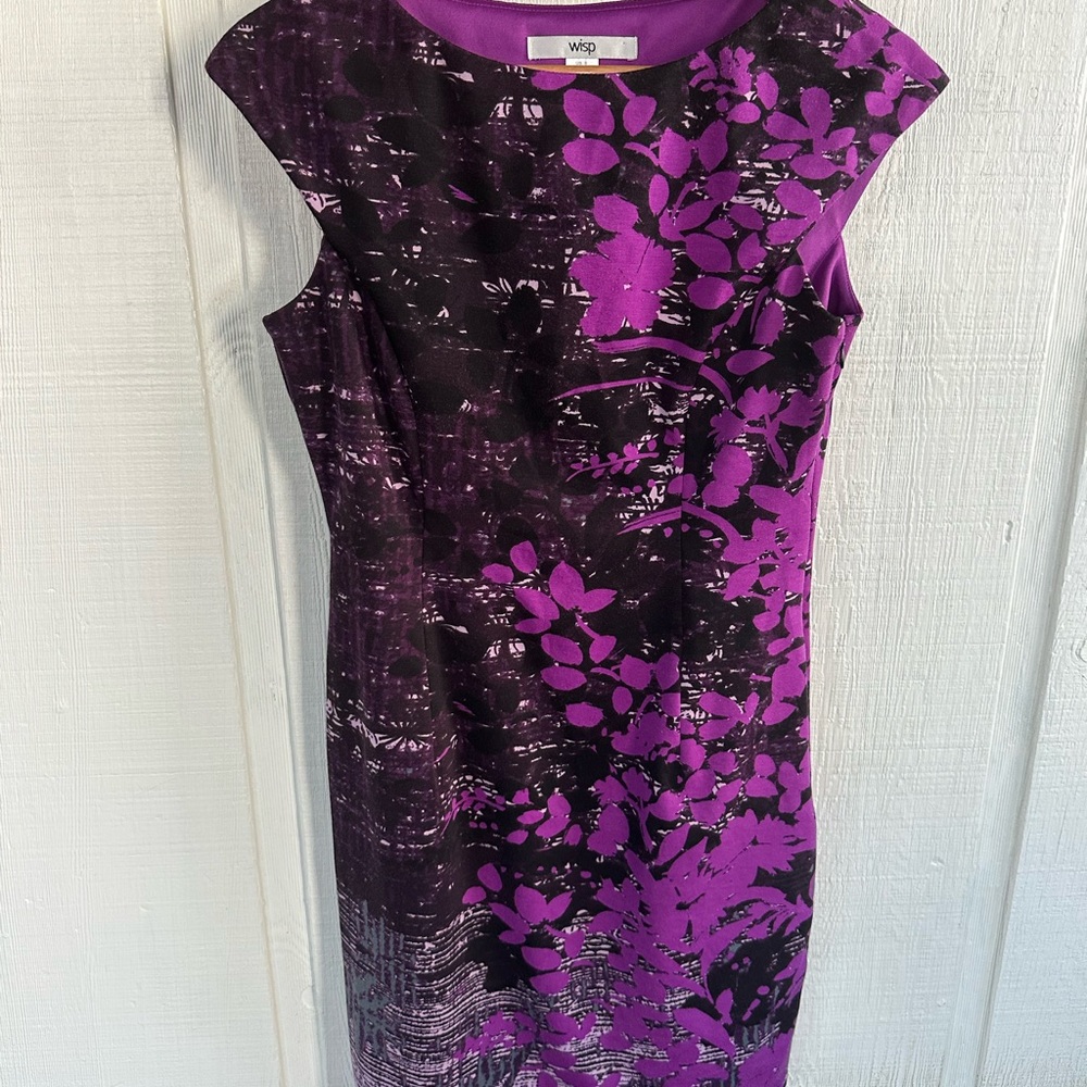 Wisp Regal Purple Floral Women's Sophisticated Elegant Fancy Event Dress